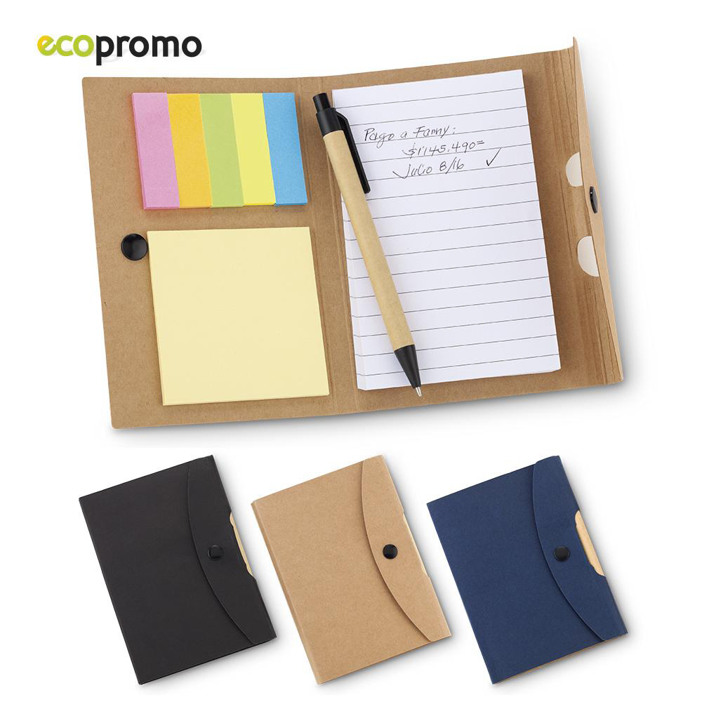 LIBRETA CON BOLIGRAFO BUTTON RECICLABLE